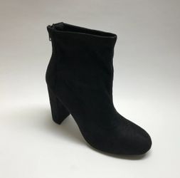 Black Faux Suede Ankle Boot