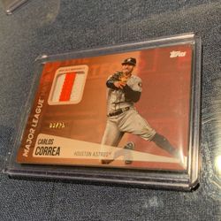 2019 Topps Baseball Material Card Astros Carlos Correa /25