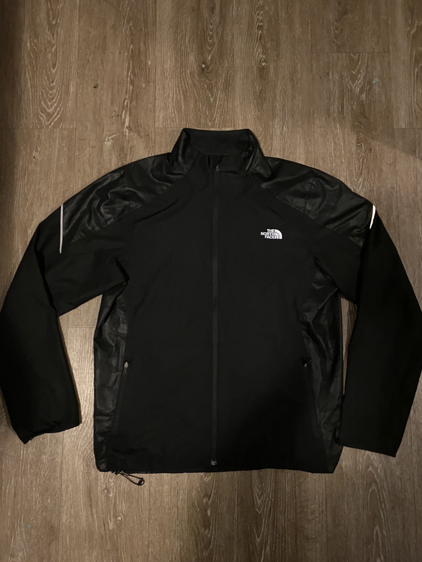 The North Face Jacket Men M Black Zip Up Wind Rain Thin Back Pocket No Hood