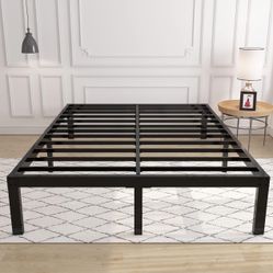 14 Inch 4000lbs Heavy Duty Support Basic Bed Frame/Mattress Foundation/Box Spring Replacement/Steel Slat Platform/Easy to Assemble/with Storage/Noise 