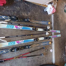 Skis 2 Sets With Poles