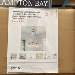 Rose Gold Globe Island Chandelier 