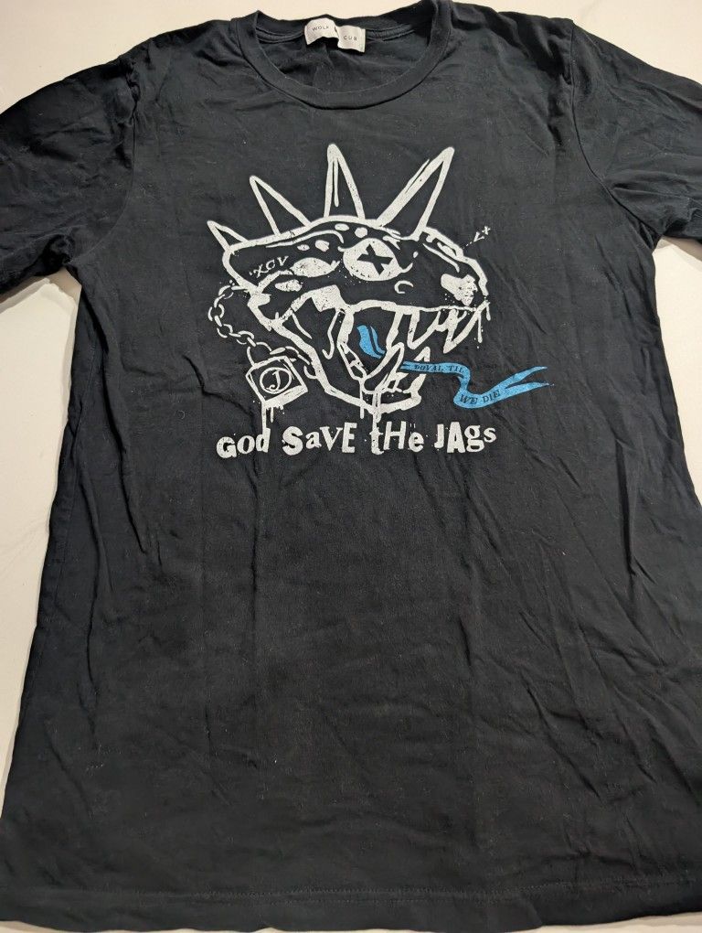 Rare Custom Jacksonville Jaguars God Save the Jags Wolf & Cub Shirt Unisex Small