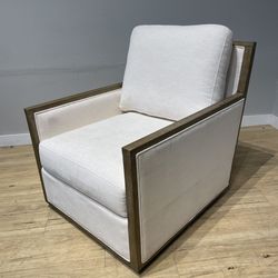 White Swivel Accent Chair