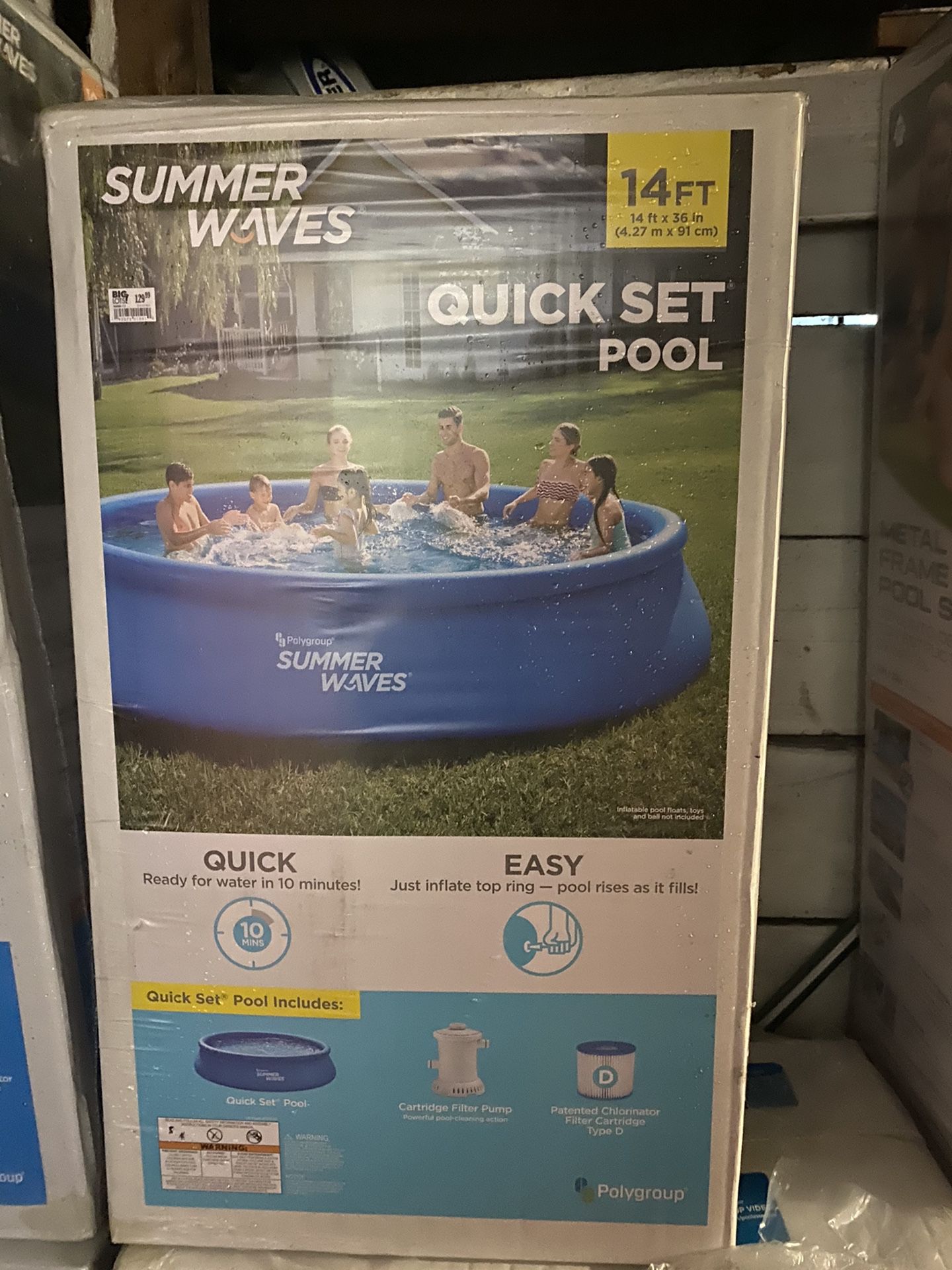 Summer Waves 10ft X 30in easy set up Pool w/ Filter Pump New Sealed