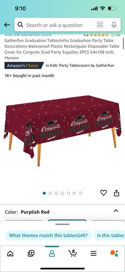 3 Maroon Grad Table Covers 