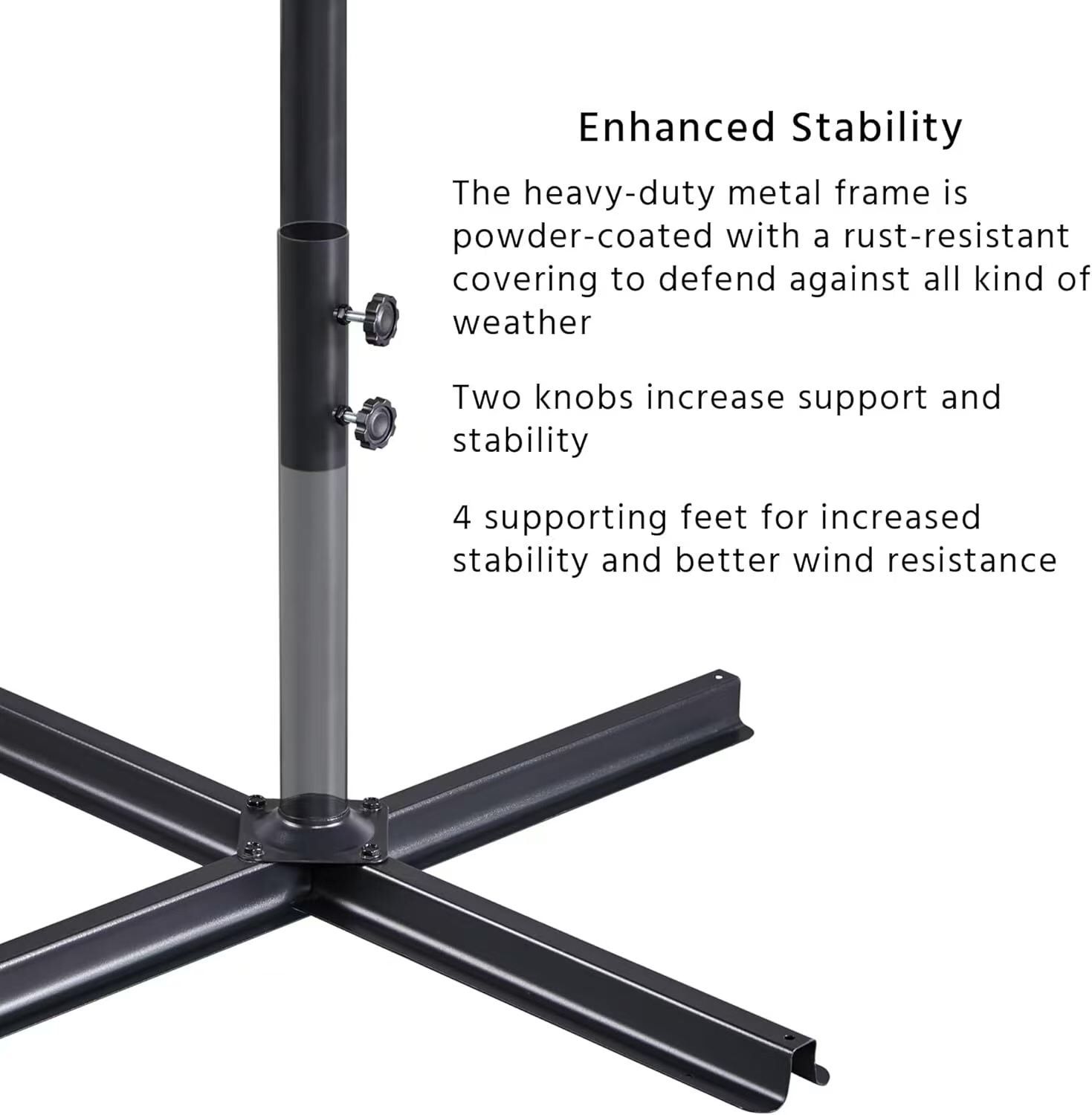 10ft Offset Patio Umbrella, Large Cantilever Umbrella Outdoor Patio with Solar Lights, Dual Charging