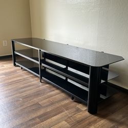 Modern Black Glass TV Stand – Fits Up to 82’