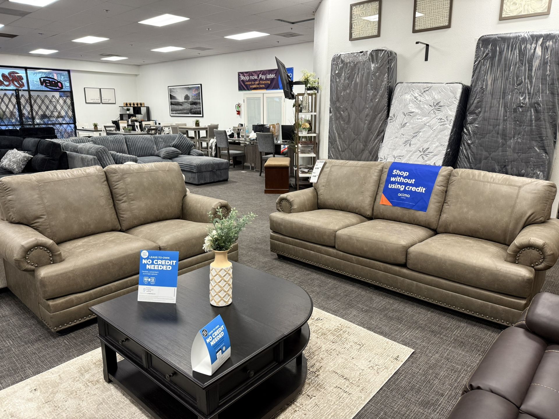 Brown Sofa & Loveseat Set - Free Delivery Promo 