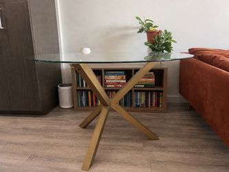 Gold X-based Dining Table