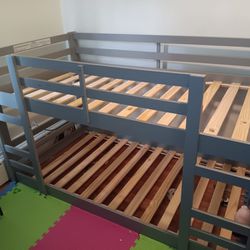 Gray Twin Size  Bunk Bed 