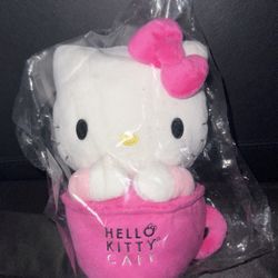 Hello Kitty Cafe Cup Plushie (8 In)