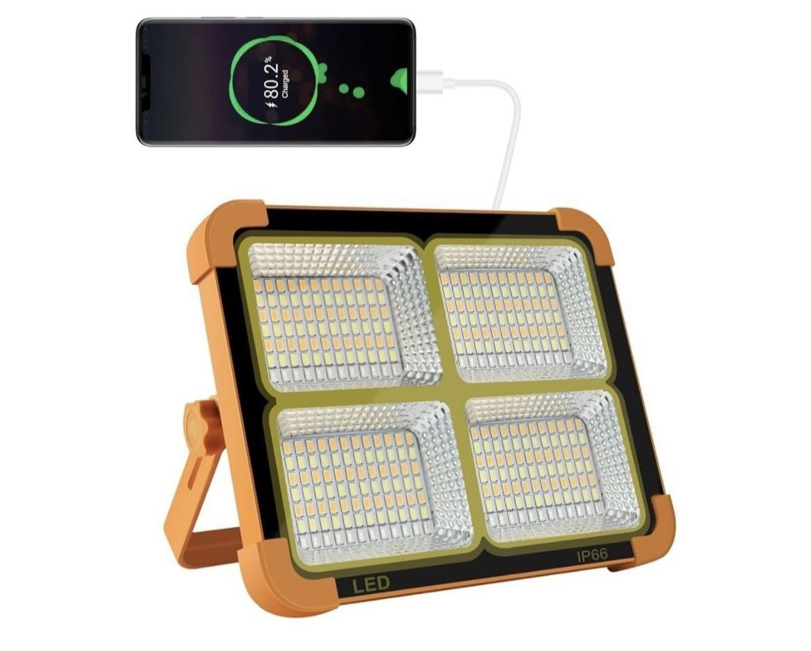 Portable LED Work Solar Light 100W 16500mAh 10000 LM with Stepless Brightness Job Site Battery Rechargeable LED Floor Light for Emergency Worklight fo