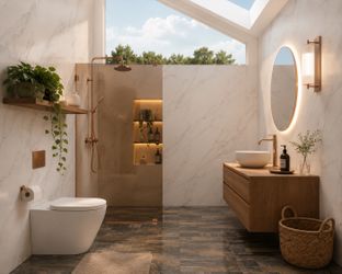 NEW in Box – Frameless Smoked Glass Shower Panel | Oil Rubbed Bronze | Designer Lookno hardware included