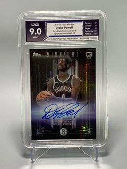 2025-26 Topps Midnight  Drake Powell RC  Dark Marks On-card blue Auto  Signature Insert #DMR-DP