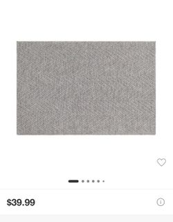 Town & Country Basics Pax Herringbone textured washable area rug in grey 2.11 x 4.11