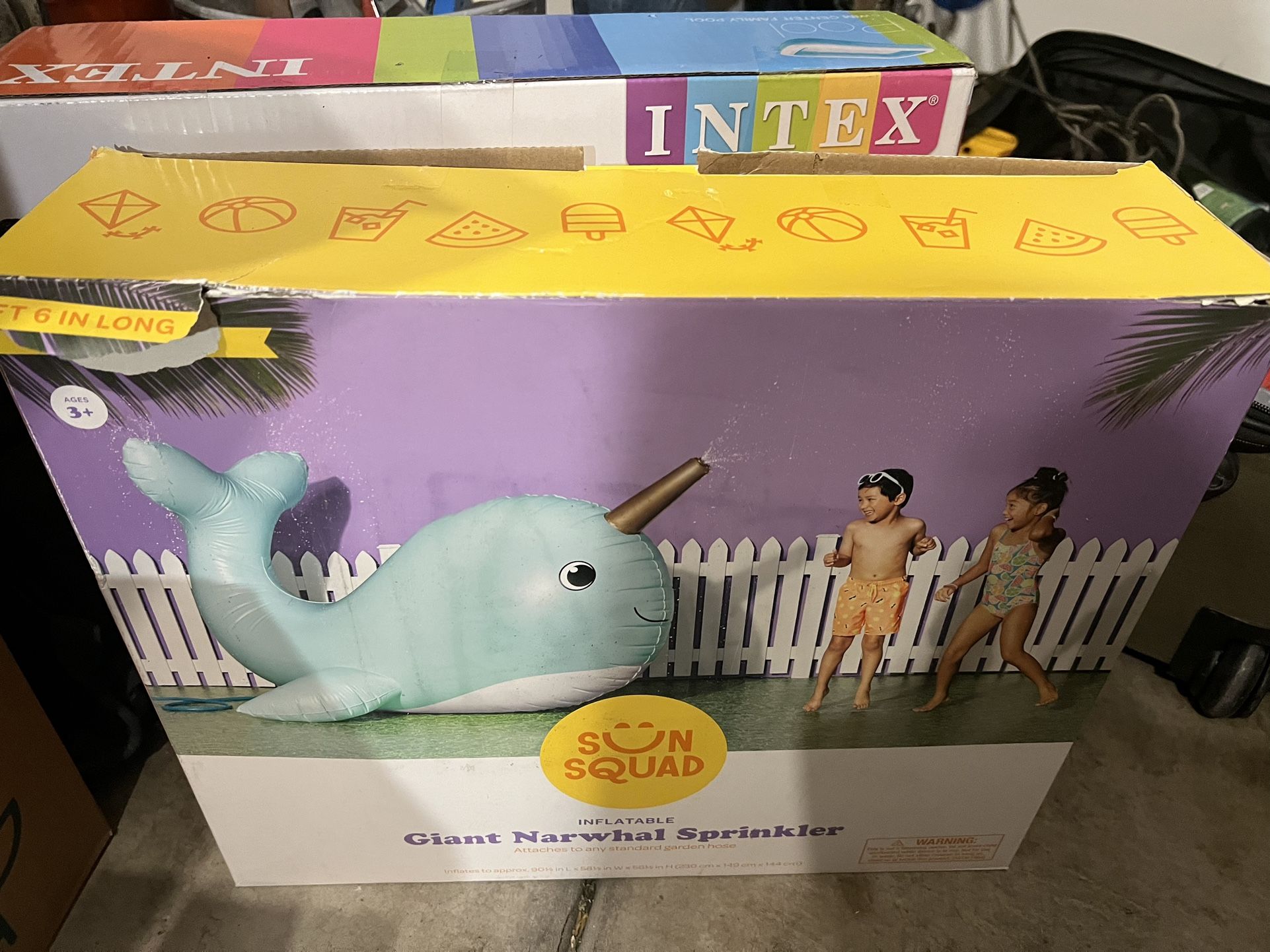 Sun Squad Inflatable Giant Whale Sprinkler. Brand New