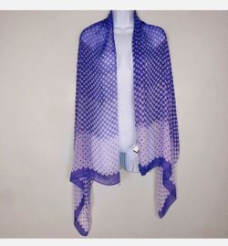 2 Chic Womens Scarf Oversized Purple White Lightweight Multifunctional 