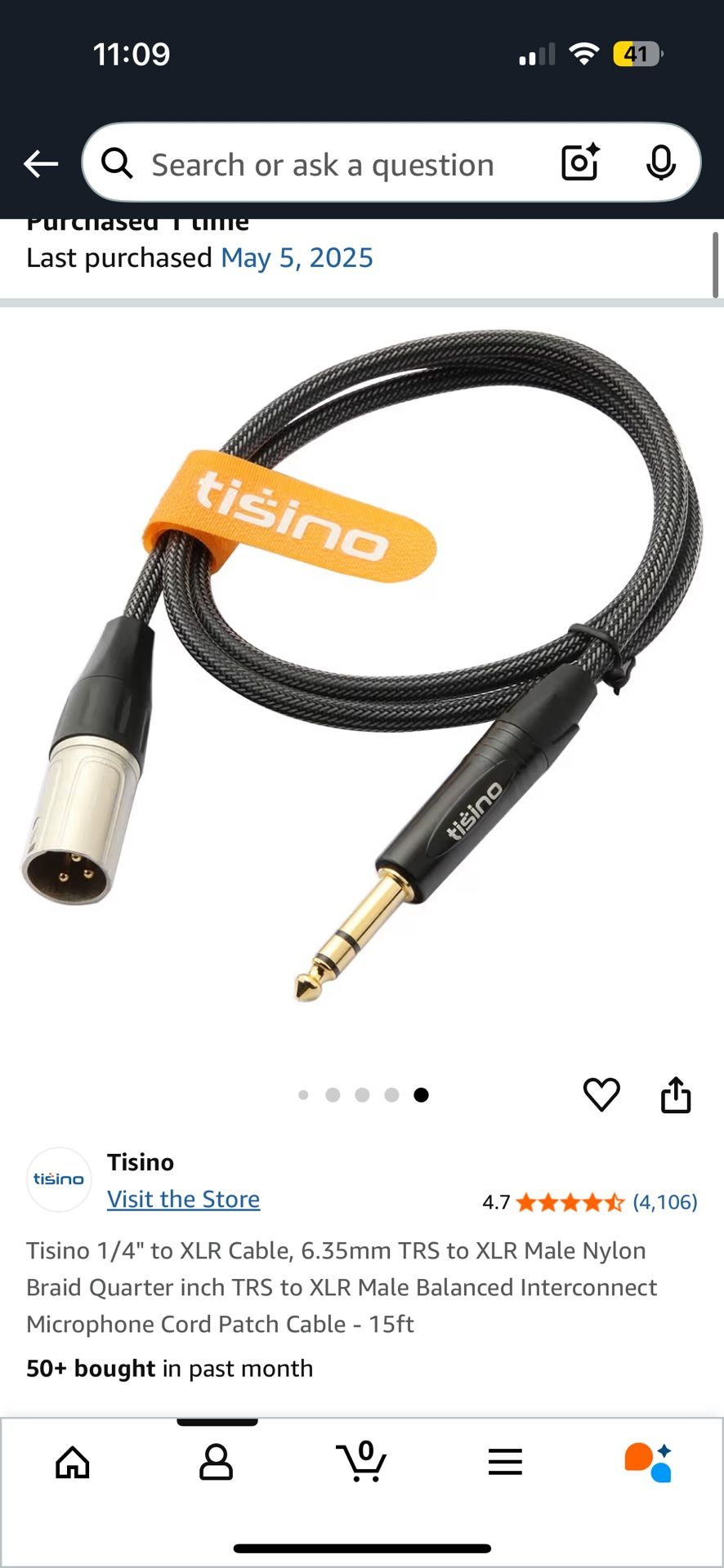 15ft XLR cable