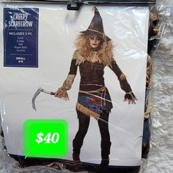 Creepy Scarecrow With Tool - Halloween Costume Small 6-8