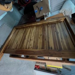 Ashley Rustic headboard and bed frame queen 