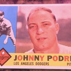 JOHNNY PODRES NM 1960 Topps Dodgers Baseball Card