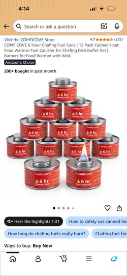 6 Hour Chafing Fuel Cans | 12 Pack