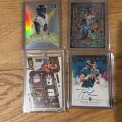 NFL Football Card Lot – Lamar Jackson, Trevor Lawrence Auto, Jayden Daniels /49, Baker Mayfield