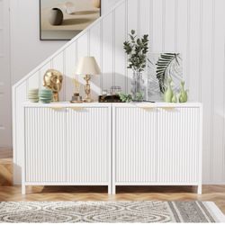 Brand New In Box Modern Xl Console Side Board Buffet With Fluted Doors!!!