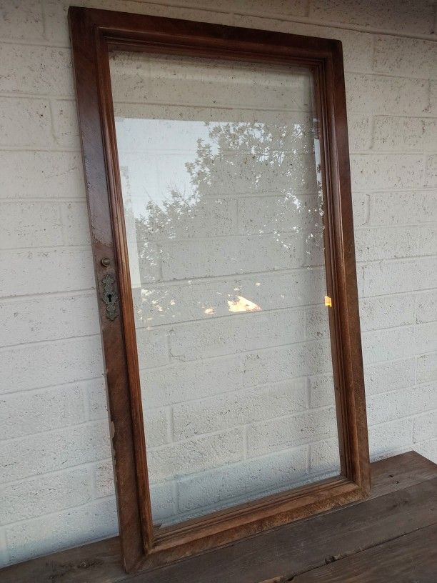 Antique Beveled Glass Window Door - $40