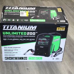 Titanium Unlimited 200 MIG FLUX-CORED DC-TIG DC-STICK Welder 120/240V Input NEW