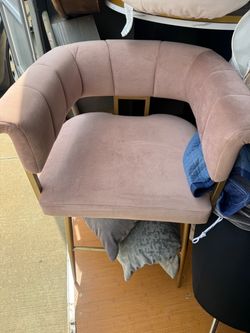 Pink suede chair