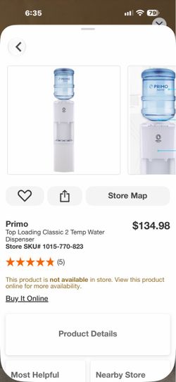 Primo Top Loading Classic 2 Temp Water Dispenser