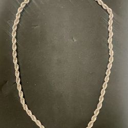 Stainless steel rope chain necklace 29”
