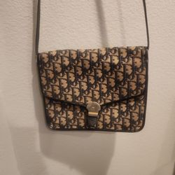 Vintage Dior Monogram Trotter Logo 2 Way Shoulder Bag