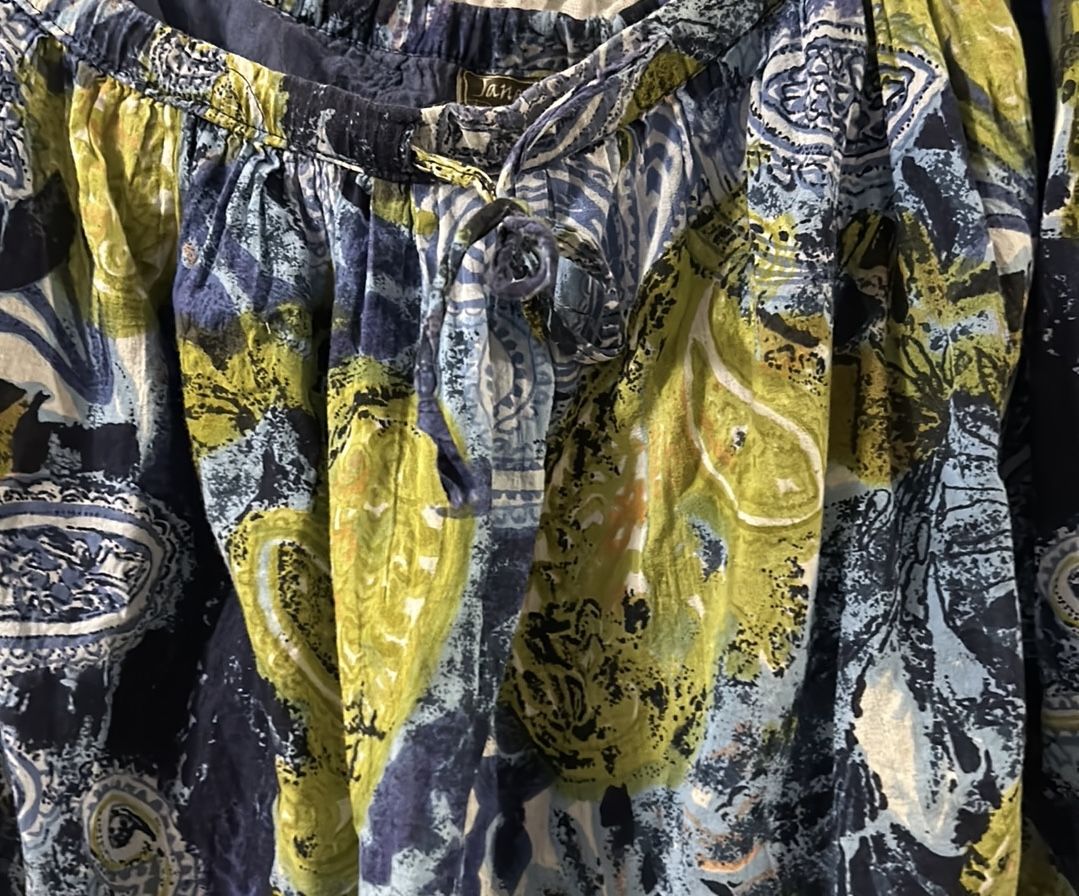 Jane Ashley: Cotton Broomstick Skirt, Lined, Drawstring Waist, Size: XL
