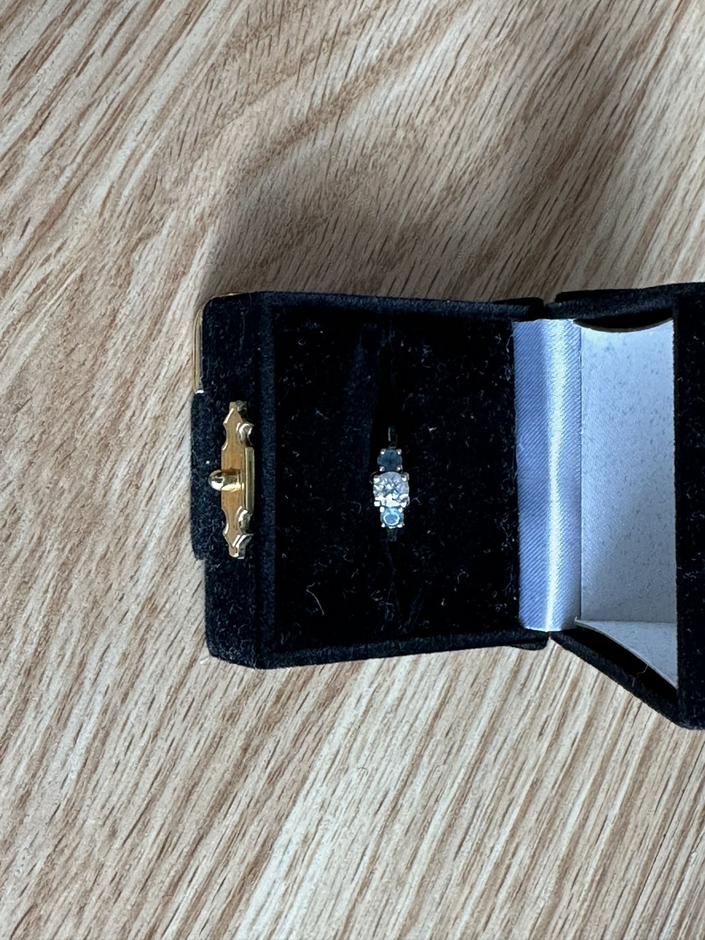 Diamond And Topaz Engagement Ring