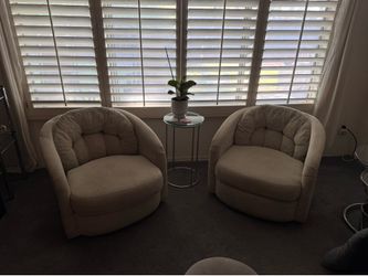 White Swivel Chairs (set of 2)
