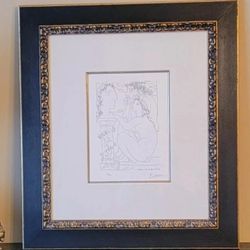 PICASSO LITHOGRAPH SKETCH ABSTRACT SIGNED NUMBERED 10/300 FRAMED SCULPTUER MODEL