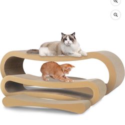 PAWTY 3 in 1 Cat Scratcher Cardboard, Cat Scratching Board Furniture Protector, Cat Scratching Post,