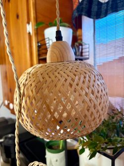 Woven Basket Hanging Lamp