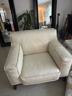 white leather  side chair