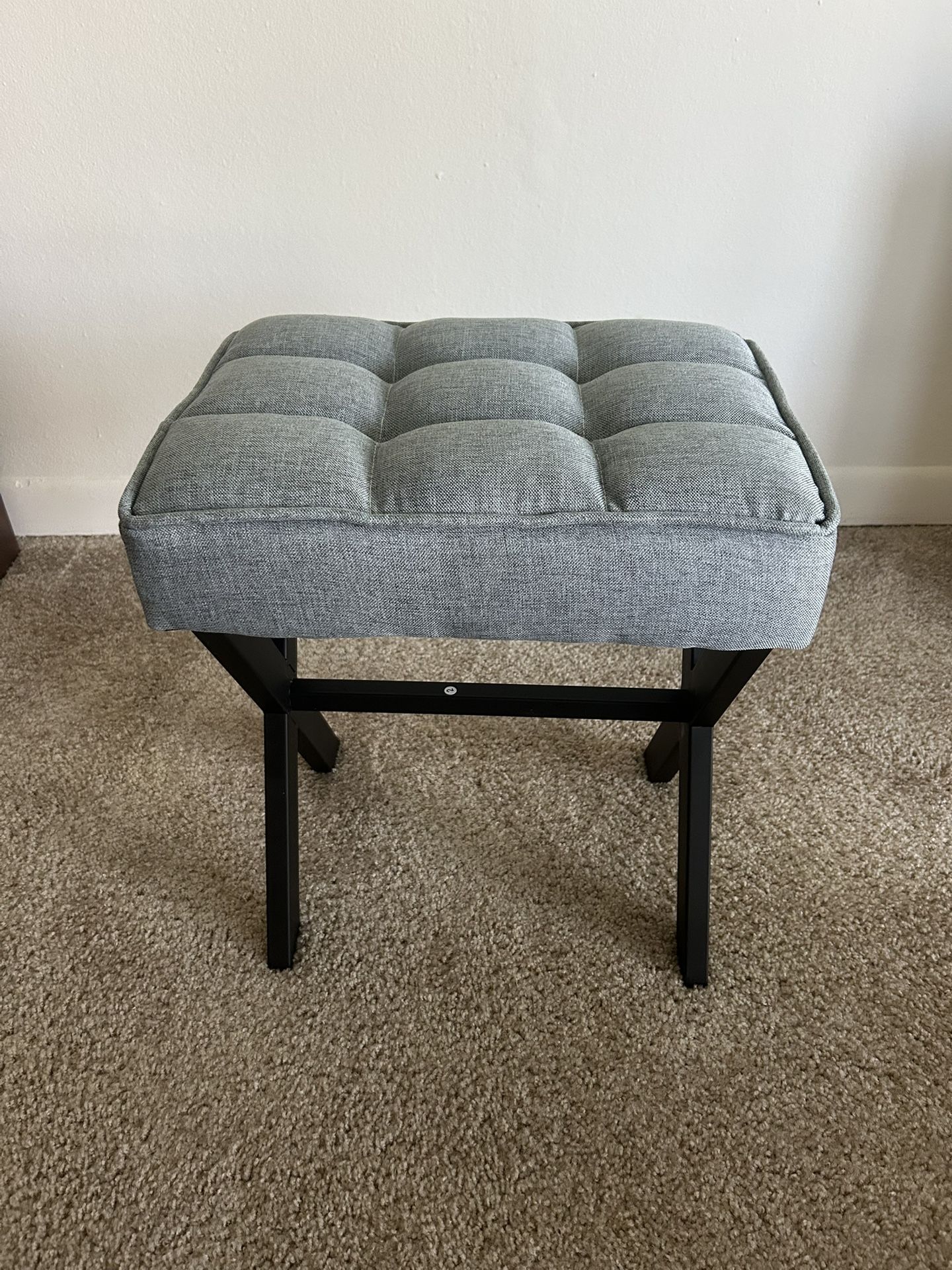 Blue Gray Make Up Stool Ottoman