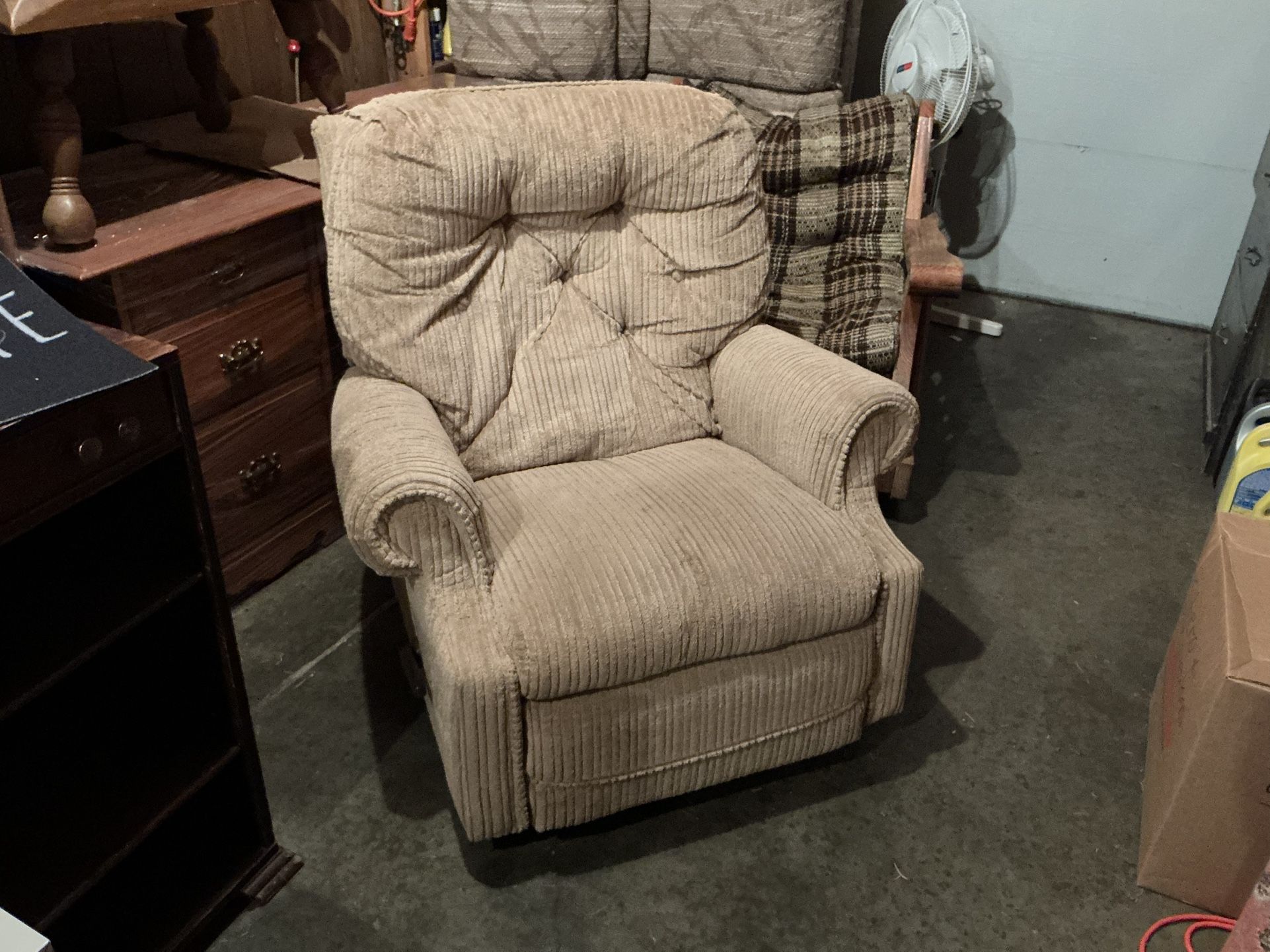 Recliner - La-Z-Boy Rocker With Comfortable Soft Corduroy Material $85