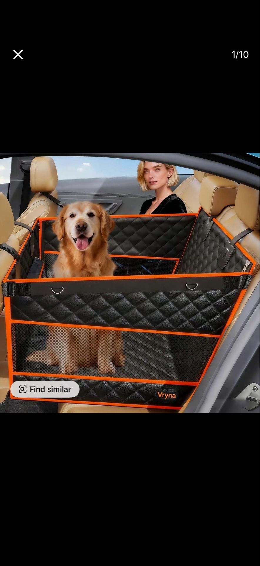 Dog car seat booster, dog car basket,black and orange