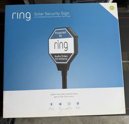 Ring Solar Security Sign New Illuminated & Solar Powered 