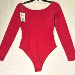 XS Red Long Sleeve Bodysuit