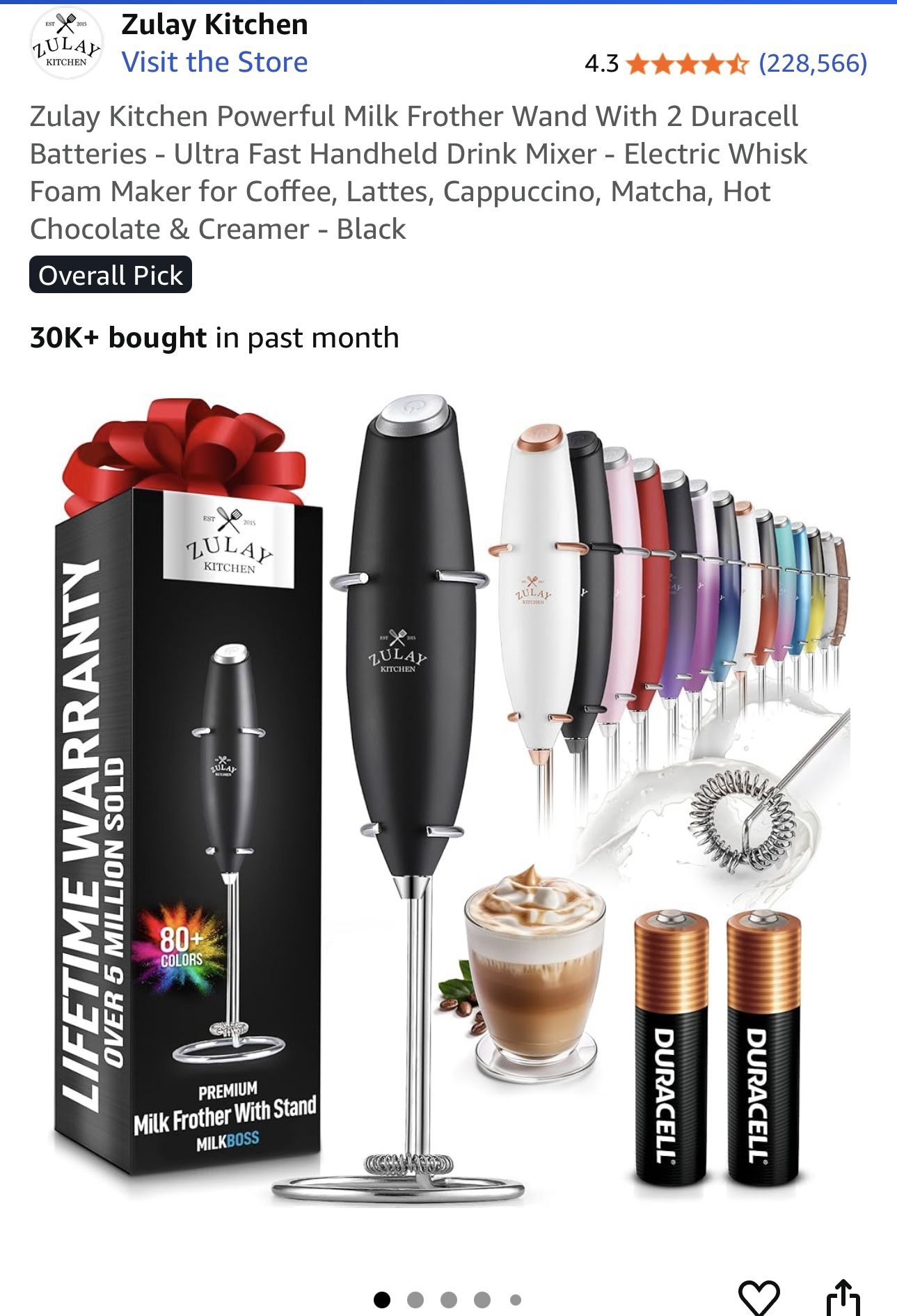 Milk Frother (Like New) (Batteries Included)