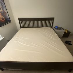 IKEA IDANAS BED FRAME, KING + MATTRESS