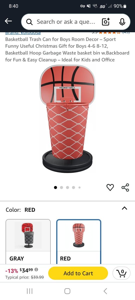 Basketball trash can